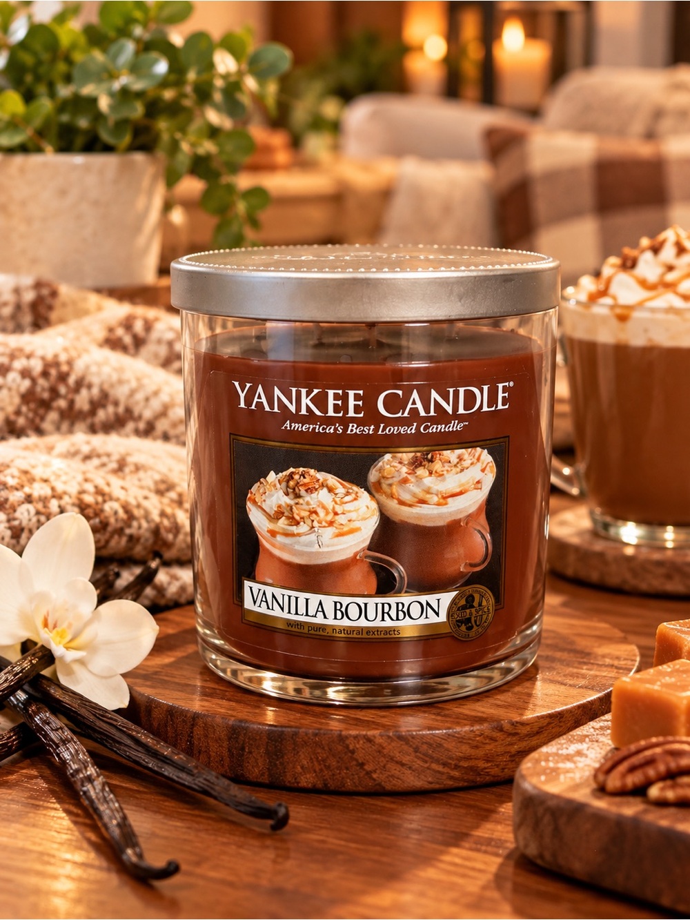 Yankee Candle Vanilla Bourbon 7 oz Tumbler Candle NWT New Rare Retired